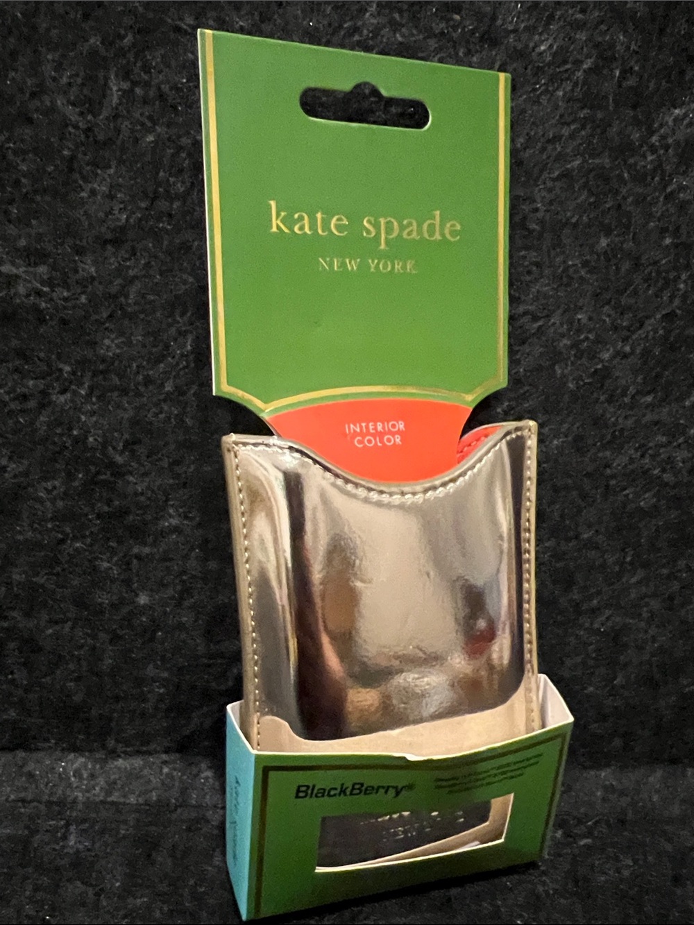 kate spade Gold Metallic Phone Sleeve with Interior Color Accent